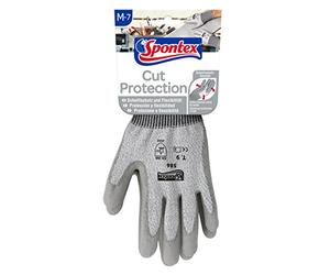 Spontex Cut Protection - Guanti da lavoro con protezione dal taglio alto, conforme alla norma EN 388, in tessuto PEHD senza cuciture, taglia M, 1 paio