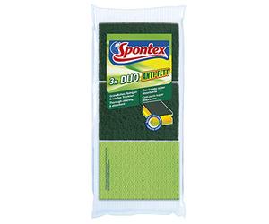 Spontex Doppio Uso - Spugnetta sgrassante, con lato paglietta e lato per asciugare, confezione da 4 (4 x 3 pezzi)