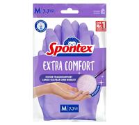 Spontex Extra Comfort, guanti per la casa con morbida fodera in tessuto, ideali per tutti i lavori di pulizia in casa, lavabili a 30 °C, taglia M (7-7, 5), 1 paio, viola, m (1 paio)