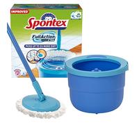 Spontex Full Action System + Set Lavapavimenti Rotante con secchio, manico e Fiocco in microfibra