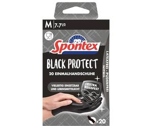 Spontex Guanti usa e getta, extra resistenti agli strappi, neri, 1 confezione da 20 pezzi