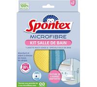 Spontex - Kit in microfibra per bagno/microfibra multiuso/microfibra per bagno assorbente, elimina le macchie di calcare, 1 unità