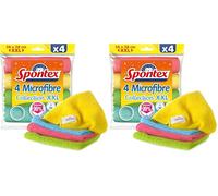 Spontex - Microfibra Collezione XXL - 4 Microfibre XXL - Multiuso - 38 x 36 cm - Efficace solo con acqua - Elimina il 99% dei batteri (Confezione da 2)