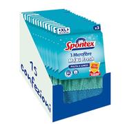 Spontex Microfibre Maxi Fresh x3, 3 panni multiuso in 100% microfibra, trattamento antibatterico per prevenire la formazione di cattivi odori x 15 packs