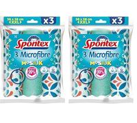 SPONTEX Microfibre Mosaik Panni 30 x 40cm, 3 Pezzi (Confezione da 2)