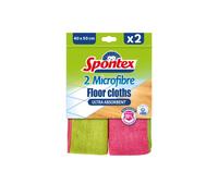 Spontex Microfibre Pavimenti, Panni Pavimenti, Rosa/Verde, 2 Unità