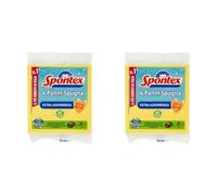 Spontex Panni Spugna in Cellulosa, assorbenza, spugna biodegradabile, 4 pezzi
