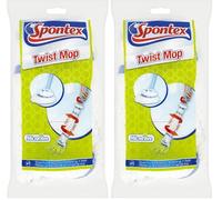 SPONTEX - Ricarica Twist Mop - Ricarica frange in microfibra per scopa a frange Twist Mop - 1 ricarica (Confezione da 2)