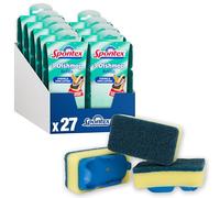 Spontex Ricariche per lavapiatti, resistenti testine di ricambio in spugna per lavare la spazzola, spugna abrasiva per una pulizia efficiente, 27 pezzi