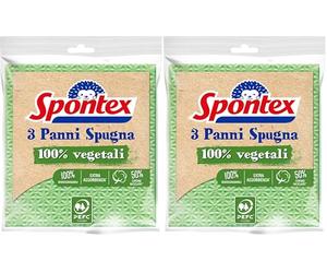 Spontex Samba Spugna in cellulosa, pratica e maneggevole, 100% biodegradabile all'origine, 6 pezzi