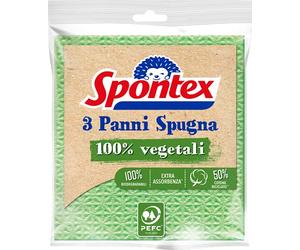 Spontex Samba x2, Spugna in cellulosa, pratica e maneggevole, 100% biodegradabile all'origine