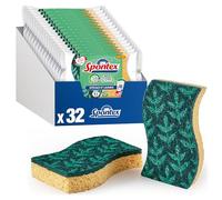 SPONTEX - Spugne Re-Belle - 32 spugne raschianti (16 confezioni da 2) - Bello quanto efficace - Stoviglie in fibra riciclata al 100% - lavabili in 10 volte