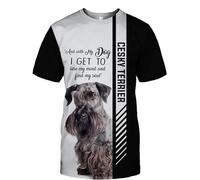 SPONYBORTY Sudaderas con capucha Chaquetas Camiseta Cárdigan Delgado 3D Cesky Terrier Impresión Pullover Hombres Mujeres Sudad era de poliéster informal Unico Stampa/a4/XXL