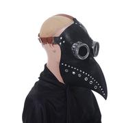 Spookletronics Maschera da dottore della peste medievale nera steampunk lungo becco maschera maschera costume di Halloween Cosplay Prop