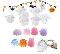 Spookmal 3D Ghost Silicone Riutilizzabile Non adesivo | 7 pezzi fai da te in resina stampo per gesso cera argilla camera da letto cucina finestra scaffale festa casa delle bambole