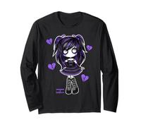 Spookscene Emo Ragazza Disegno Morbido Goth Mall Goth Alt Viola Maglia a Manica