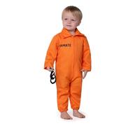 Spooktacular Creations Baby Unisex Jailbird Costume, Jail Prisoner Costume Jumpsuit per Toddler Girls Boys Halloween Dress Up Party