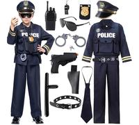 Spooktacular Creations Bambino Ragazzo Costume di polizia scuro stile premium(medio)