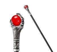 Spooktacular Creations Bastone da passeggio per Halloween Walking Cane rosso antico bastone da passeggio rotondo per costume magico, scettro, accessori per feste di Halloween, giochi di ruolo, feste