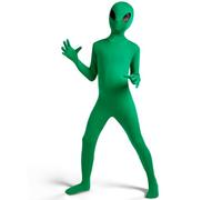 Spooktacular Creations Costume alieno per bambini, tuta aliena, verde, per ragazzi, ragazze, travestimento di Halloween, giochi di ruolo e feste in costume - PLUS