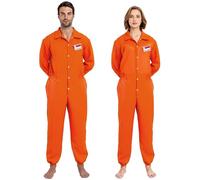 Spooktacular Creations Costume Carcerato Tuta da Prigioniero Prigione Arancione Evaso Costume Detenuto (Orange, Medium)