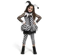 Spooktacular Creations Costume da Clown per Ragazze, Costume da Clown Malvagio, Abito da Clown in Bianco e Nero per Ragazze, Costume di Halloween, Gioco di Ruolo, Festa Cosplay-M