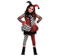 Spooktacular Creations Costume da Clown per Ragazze, Costume da Clown Malvagio, Abito da Clown Nero e Rosso per Ragazze Gioco di Ruolo di Halloween, Festa Cosplay-M