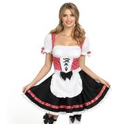 Spooktacular Creations Costume da donna per Oktoberfest, vestito bavarese tedesco bavarese da birra, da giardino, per Halloween, cosplay, feste, birra, carnevale, rosso, taglia L