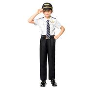 Spooktacular Creations Costume da Giorno della Carriera per Ragazzi: Vestiti da pilota per bambini per giochi di ruolo durante le feste di Halloween.(Medio (8-10 Anni))