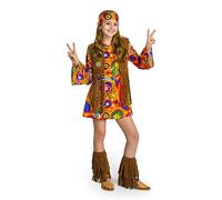 Spooktacular Creations Costume da Hippie per ragazze, vestito da Hippie con accessori anni 60-70 per bambini, vestito da Halloween per ragazze Piccolo (5-7 anni)