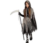 Spooktacular Creations Costume da mietitrice triste da ragazza, con guanti e collant che si illuminano al buio, costume spaventoso per Halloween, per feste in maschera, XXL (14-16 anni)