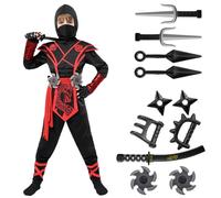 Spooktacular Creations Costume da Ninja drago rosso Outfit set per bambini Halloween dress up party festa in maschera (X-Large(13-15 yrs))