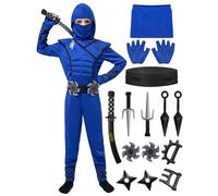 Spooktacular Creations Costume da Ninja per bambini, costume da Ninja di lusso per bambini, costume da Ninja di Halloween (3-4 anni) blu