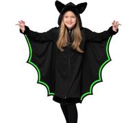 Spooktacular Creations Costume da pipistrello vampiro per bambini, ragazza nera e argento ali di pipistrello Costume reale pipistrello Capo accessori ali di vampiro per Halloween, scuola,Standard