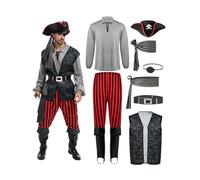 Spooktacular Creations Costume da pirata per uomo adulto per Halloween, festa in maschera, dolcetto o scherzetto, festa cosplay-M
