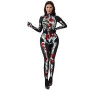 Spooktacular Creations Costume da scheletro floreale da donna per Halloween, per adulti, per feste di Halloween e cosplay