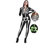 Spooktacular Creations Costume da scheletro fosforescente per donne adulte, per Halloween, feste, giochi di ruolo, Cosplay