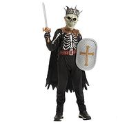 Spooktacular Creations Costume da scheletro per bambini di Halloween, costume da cavaliere a tema oscuro diabolico per feste di Halloween per ragazzi ((Medio (8-10 anni))