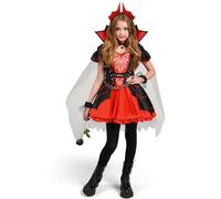 Spooktacular Creations - Costume da vampiro rosso scuro, per ragazze e Halloween, per giochi di ruolo e feste in costume, taglia S (5-7 anni)