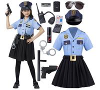 Spooktacular Creations Costume dell'ufficiale di polizia per ragazze, costume della polizia per ragazzi che giocano e Halloween si vestono