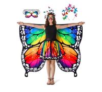 Spooktacular Creations Costume di Halloween con ali di farfalla, per adulti | Ali di farfalla multicolore da donna con accessori, fata arcobaleno taglie forti, costumi di Halloween da donna per adulti