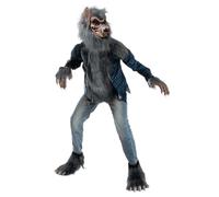 Spooktacular Creations Costume di Halloween per bambini, lupo mannaro, capelli grigi, costume da lupo con maschera per bambini, ragazzi, ragazze, travestimento di Halloween, giochi di ruolo, cosplay,