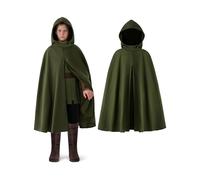 Spooktacular Creations Costume di Halloween per ragazzi - Mantello con cappuccio verde come arciere - Costume da mago medievale per bambini per cosplay e feste a tema