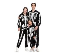 Spooktacular Creations Costume di Halloween Unisex Scheletro Costume Pigiameria Bambini, Tuta Scheletro Festa, Felpa con Cappuccio Scheletro Cosplay L