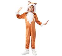 Spooktacular Creations Costume per ragazze di Halloween in pelliccia di volpe arancione, tuta per bambini, festa a tema giungla, giochi di ruolo (piccolo (5-7 anni))