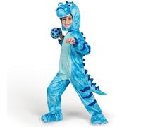 Spooktacular Creations Costume Realistico T-Rex Blu, Costume da Dinosauro con Uovo Giocattolo per Bambini, Festa di Halloween per Bambini (Piccolo (5-7 Anni))