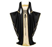 Spooktacular Creations Costume rinascimentale nero da donna, abito medievale in velluto da donna, abito rinascimentale da fata irlandese con pizzo, festa in maschera di Halloween (X-Large)