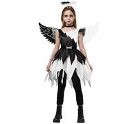 Spooktacular Creations Costumi di pesca intrecciati, per ragazze, colore nero, costume da mezzo angelo, per bambini, Halloween, feste, role Play-L