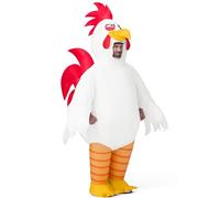 Spooktacular Creations Costumi Gonfiabili per Adulti, Costume Gonfiabile Completo da Gallo, Costumi Gonfiabili da Pollo Bianco per Halloween, Feste a Tema Cosplay