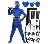 Spooktacular Creations Dragon Ninja Costume for Kids, Bule Boys Ninja Costume Outfit Set per il costume di Halloween Ninja Dress Up Party-M